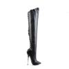 Devious - DAGGER3060 Overknee Laarzen - Paaldans schoenen - Zwart Product image